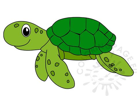 Printable Happy sea turtle cartoon – Coloring Page