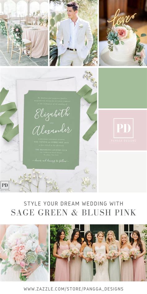 sage green and blush wedding colors - Rosio Skidmore