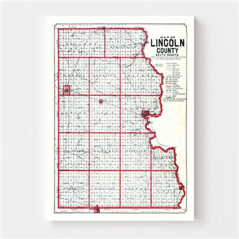 Vintage Map of Lincoln County, South Dakota 1904 by Ted's Vintage Art