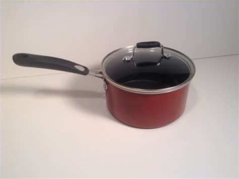 Emeril Essentials 3 Qt Sauce Pan Nonstick Cookware Red w Lid No Retail Box NEW | Nonstick ...