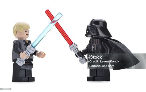 Lego Darth Vader Vs Luke Skywalker Stock Photo - Download Image Now ...