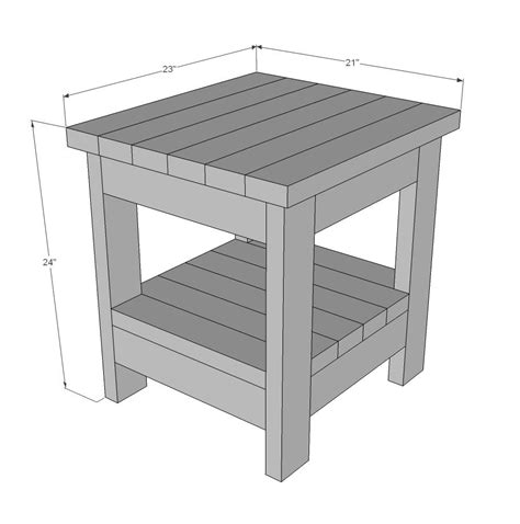 Ana White | Build a Tryde End Table with Shelf - Updated Pocket Hole ...