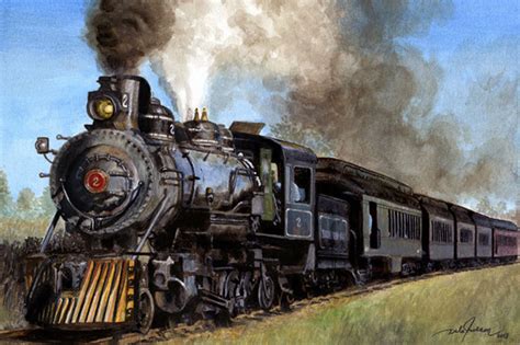 Steam Locomotive Watercolor Painting on Behance