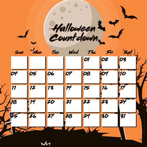 15 Best Printable Halloween Calendar for Free at Printablee.com ...