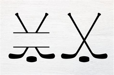 2 Hockey Sticks Silhouette Designs & Graphics