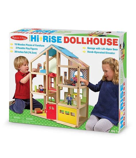 Melissa & Doug Hi-Rise Wooden Dollhouse and Furniture Set | Dillard's | Doll house, Wooden ...