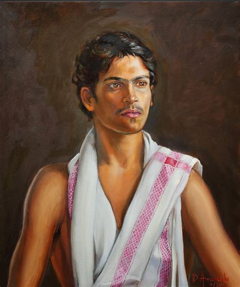 Daily Painting by Artist Dominique Amendola: Portrait of a young Indian man, oil painting ...