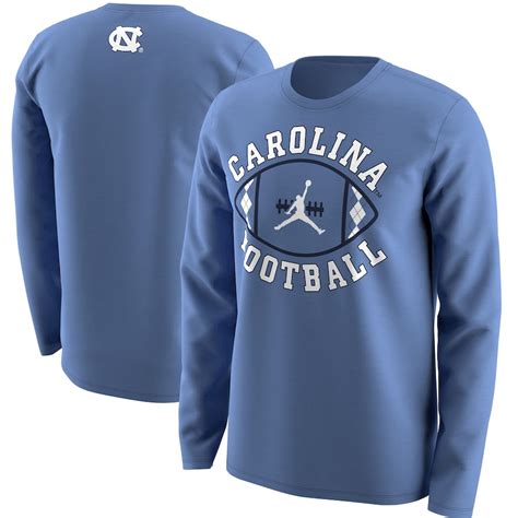 Jordan Brand North Carolina Tar Heels Carolina Blue Football Long Sleeve T-Shirt