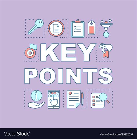 Key points features concept icon Royalty Free Vector Image