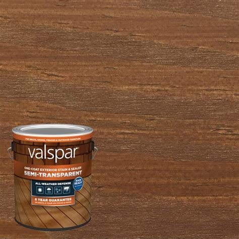 Valspar Pre-Tinted Pinebark Semi-Transparent Exterior Stain and Sealer (1-Gallon) in the ...