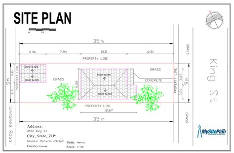 Medium Detail Site Plan – MySitePlanCanada