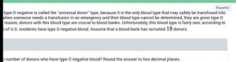 Solved Blood types: The blood type 0 negative is called the | Chegg.com