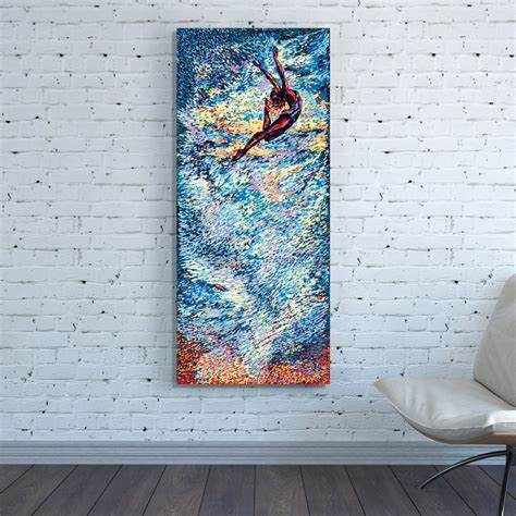 CANVAS PRINT Art Vertical Huge Large Blue Abstract Wall Art | Etsy