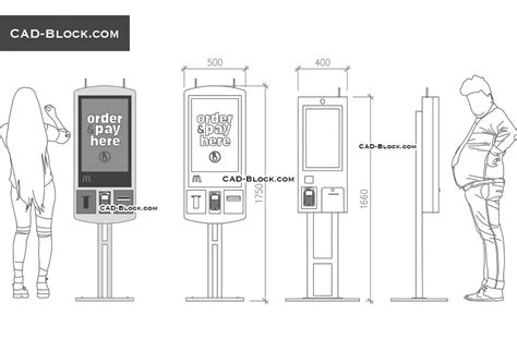 McDonald's Self Ordering Kiosk CAD Blocks