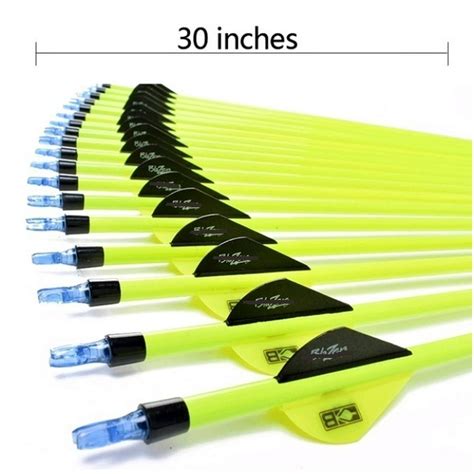 30" Yellow Carbon Arrows Archery Arrow Fletching for Compound Recurve ...