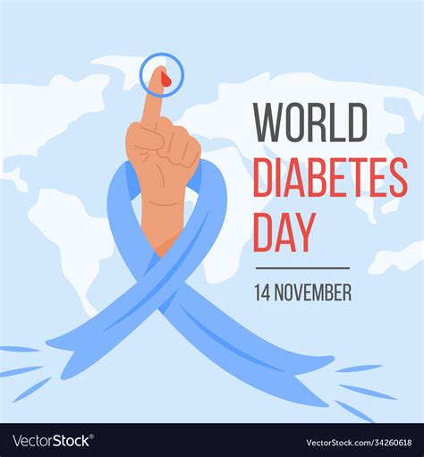 World diabetes day awareness poster with a Vector Image