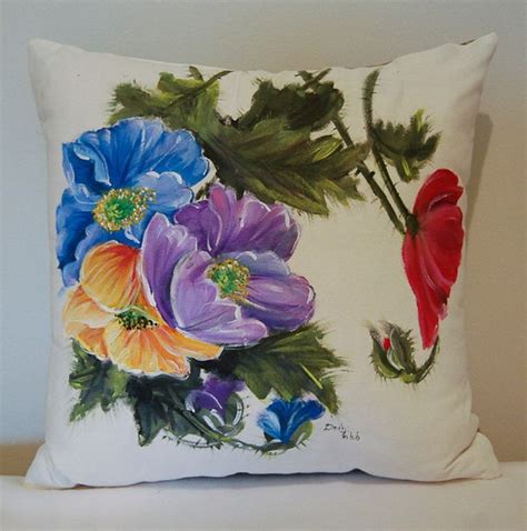 Items similar to Hand Painted Pillow by Dolly on Etsy