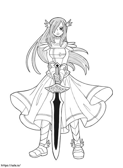 Awesome Erza Scarlet coloring page