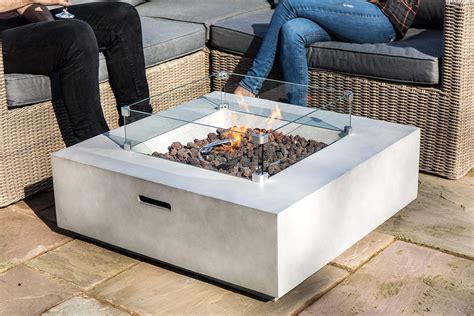 Peaktop HF35708AA-UK Gas Fire Pit, Light Grey: Amazon.co.uk: Garden & Outdoors