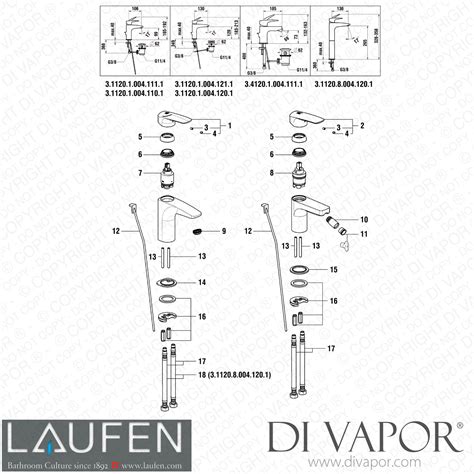 Laufen Basin and Bidet Mixer (3.1120.1.004.110.1) Spare Parts