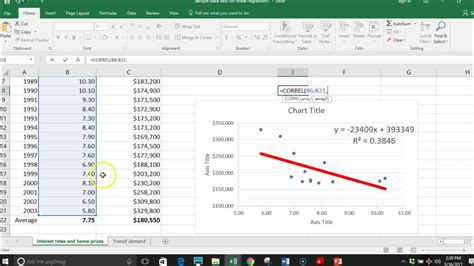 How to do a linear regression on excel - YouTube