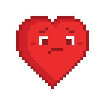 Vector Pixel Art Heart For Game Stock Illustration - Download Image Now ...