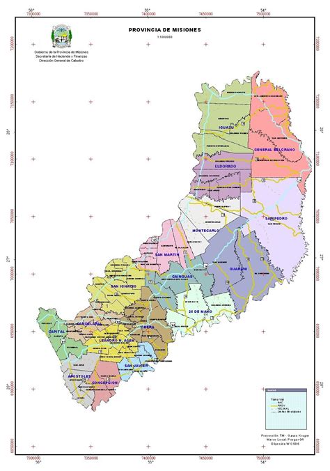 Political Map, Misiones Province, Argentina