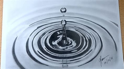 Water ripple effect realistic drawing | How to draw using graphite ...