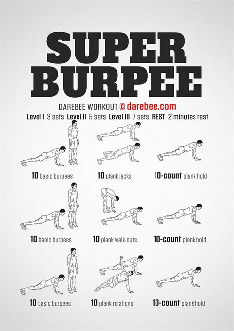 Super Burpee Workout | Burpee workout, Cardio workout, Bodyweight workout