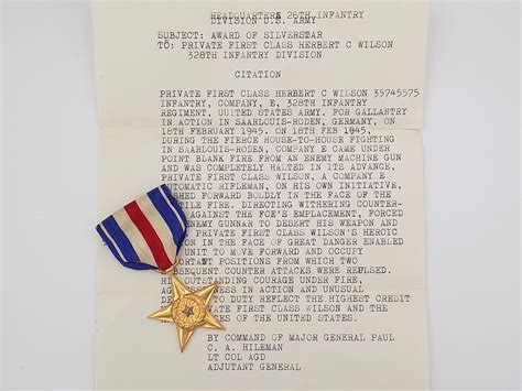 US Army Silver Star Cased Bastian Bros. with Named Citation - Damn ...