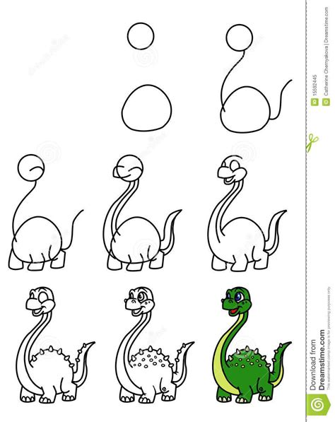 How To Draw Step By Step Dinosaur at Drawing Tutorials