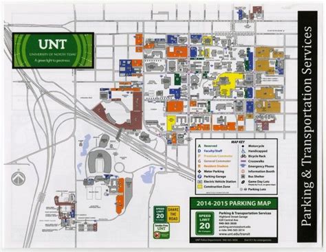 a map of the university of minnesota campus with parking and parking information on it's side