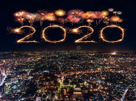 2020 Happy New Year Fireworks Over Yokohama Cityscape at Night, Japan Stock Photo - Image of ...