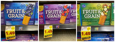 Kroger brand Fruit & Grain Cereal Bars ONLY $0.94!! - Kroger Krazy