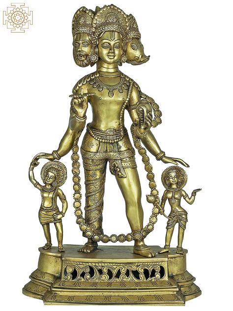 24" Vishnu Vaikuntha In Brass | Handmade | Made In India | Exotic India Art