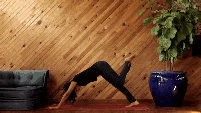 Adho Mukha Svanasana Downward Facing Dog Variation with Split Yoga Videos, Workout Videos, Beach ...