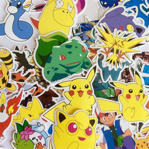 Set of 10 Pokemon Stickers Waterproof Stickers Vinyl | Etsy