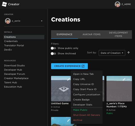 Experiences & Developer Products on Creator Dashboard - Announcements - Developer Forum | Roblox