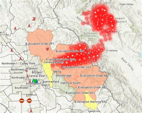 Map: Evacuation zones in Sonoma County