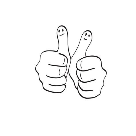 Smiley Thumbs Up Clip Art Black And White