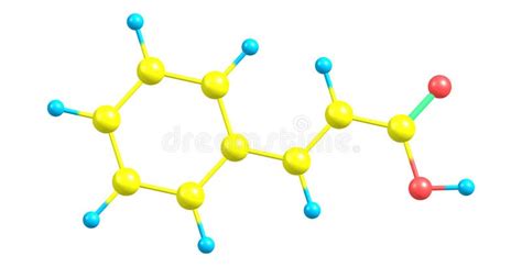 Cinnamic Acid Molecular Structure Isolated on White Stock Illustration - Illustration of ...