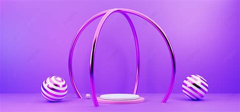 White Podium Shelf Or Blank Studio Display On A Bright Purple Background With Minimal Style ...