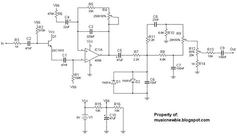 Distortion Pedal Schematic Explained