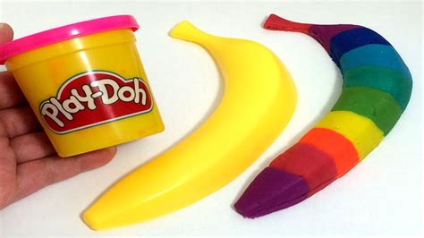 How To Make Rainbow Banana with Play Doh DIY Creative Review - YouTube