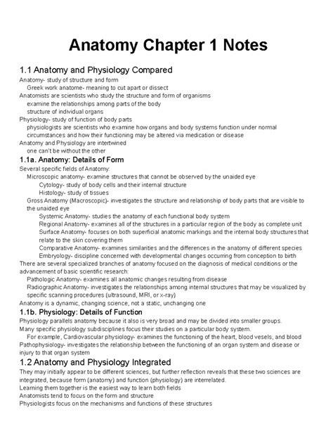 40+ Anatomy And Physiology Chapter 1 Notes - KirennaKohrad