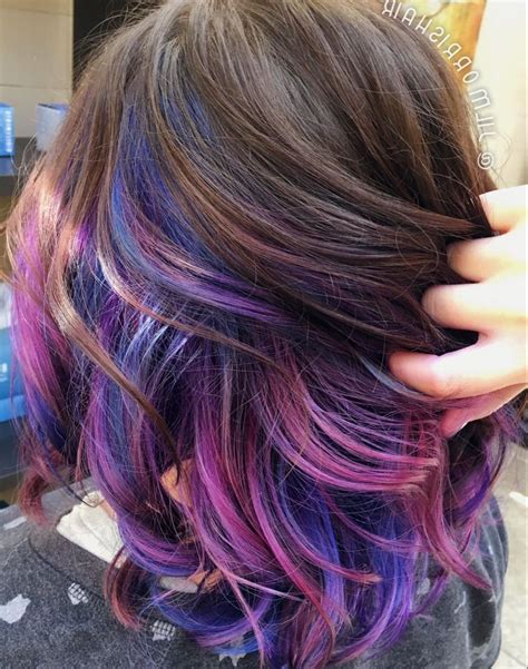 Pin by Katie Hess on make Me over | Brunette hair color, Galaxy hair color, Hair color underneath