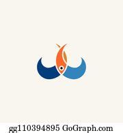 360 Fish Jumping In Water Icon Logo Vector Clip Art | Royalty Free - GoGraph