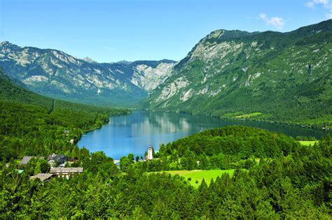 Lake Bohinj in Slovenia, Gorenjska, Slovenian Alps