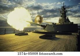 Picture of Battleship USS Iowa (BB-61) firing guns x75100197 - Search Stock Photography, Photos ...