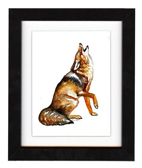 art, coyote, original, paintings, original art, gift, coyote painting ...